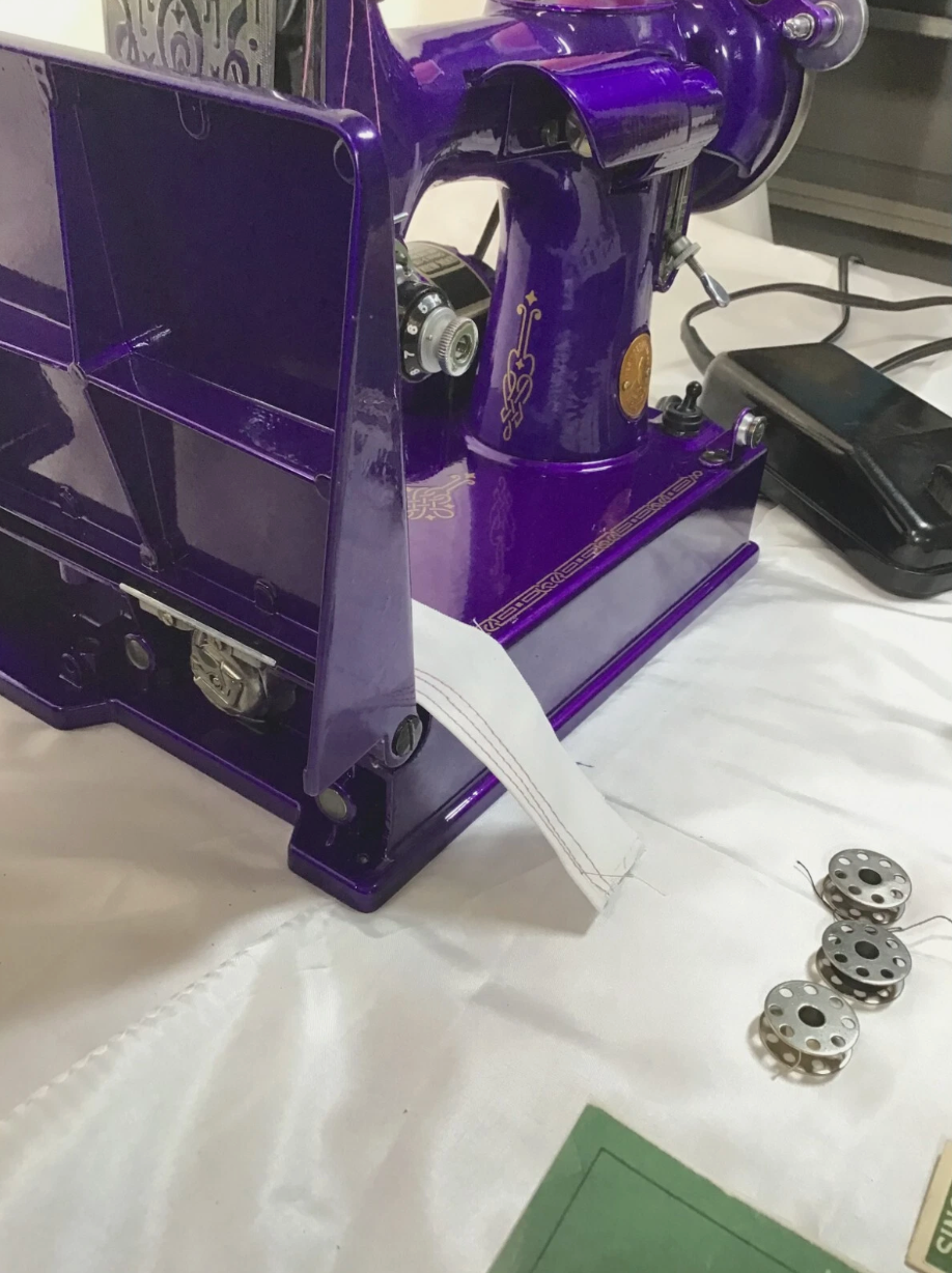 1936 Singer Featherweight 221 Sewing Machine | Powder Coat Finish | AE Series | Purple Passion | Vintage Restored | Collector’s Piece