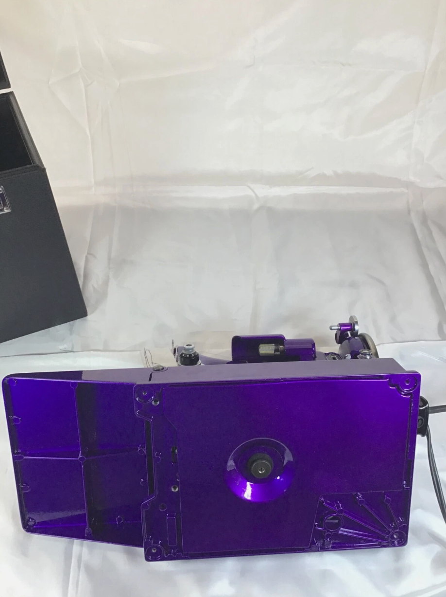 1936 Singer Featherweight 221 Sewing Machine | Powder Coat Finish | AE Series | Purple Passion | Vintage Restored | Collector’s Piece