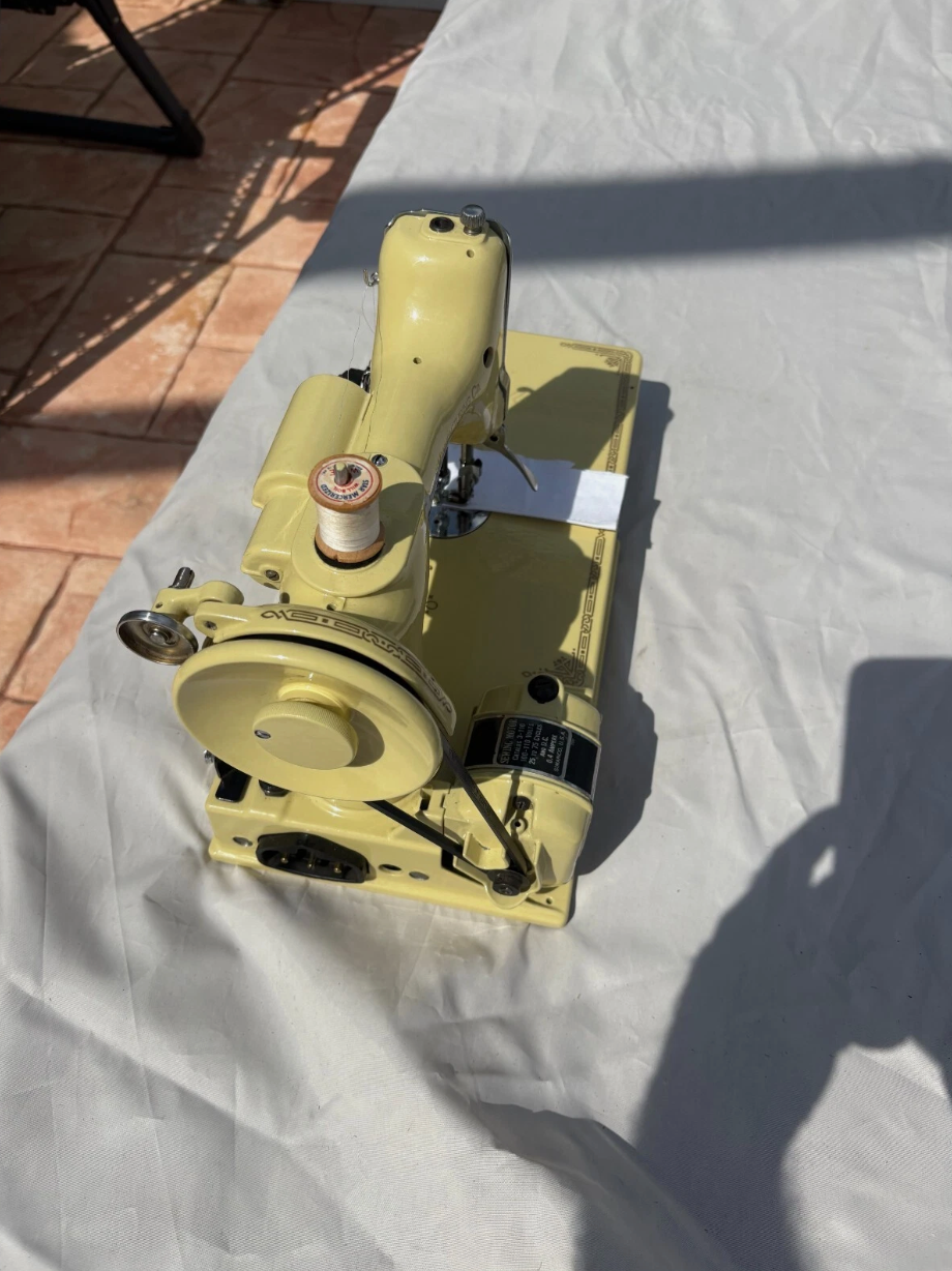Vintage Yellow Singer Featherweight 221 | Powder Coated Sewing Machine | Refurbished 1950s Classic | Quilter’s Dream Machine