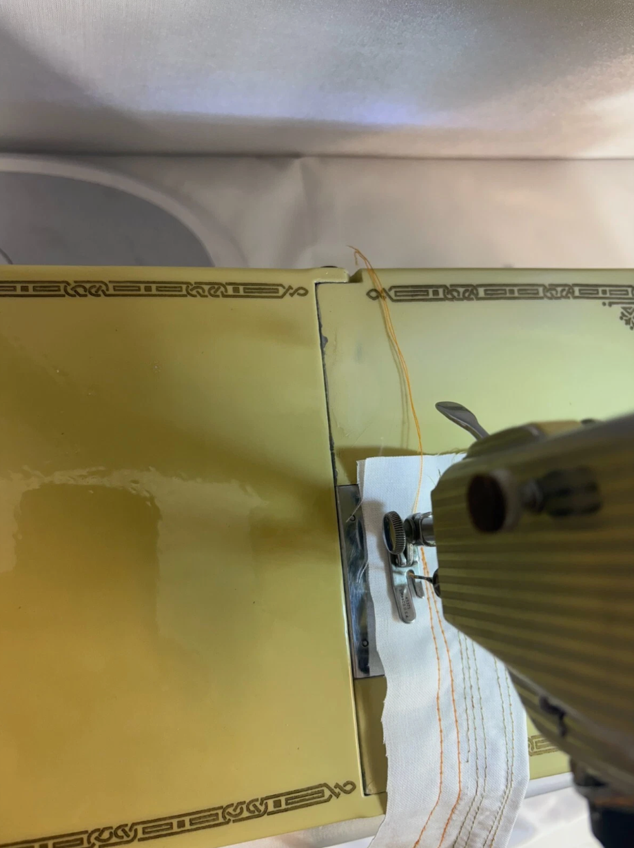 Restored Yellow Singer Featherweight 221 Sewing Machine – Gloss Finish – Quilter Ready – Attachments & Case – AJ568357
